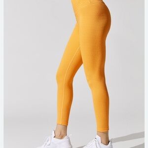 Carbon38 Orange Apricot Jacquard High Rise 7/8 Leggings